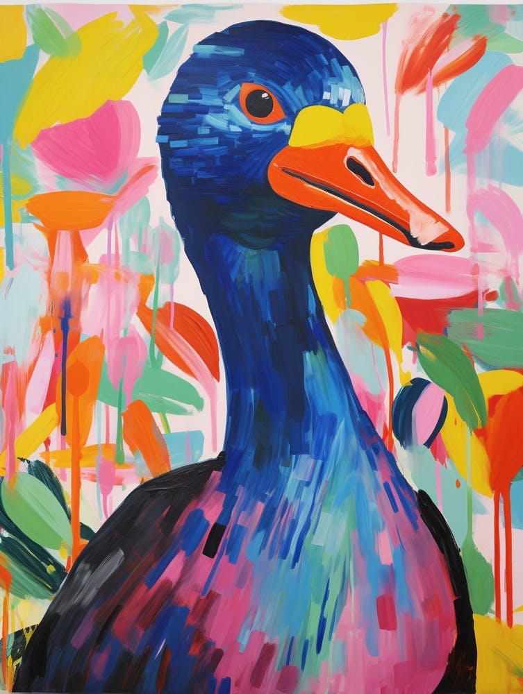 Colourful Bird Painting Coot 4