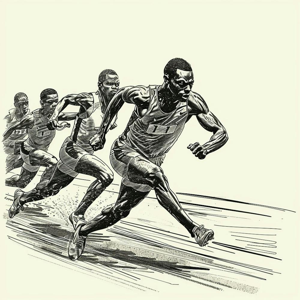 A Track And Field Competition Hand Drawn Sketch 1