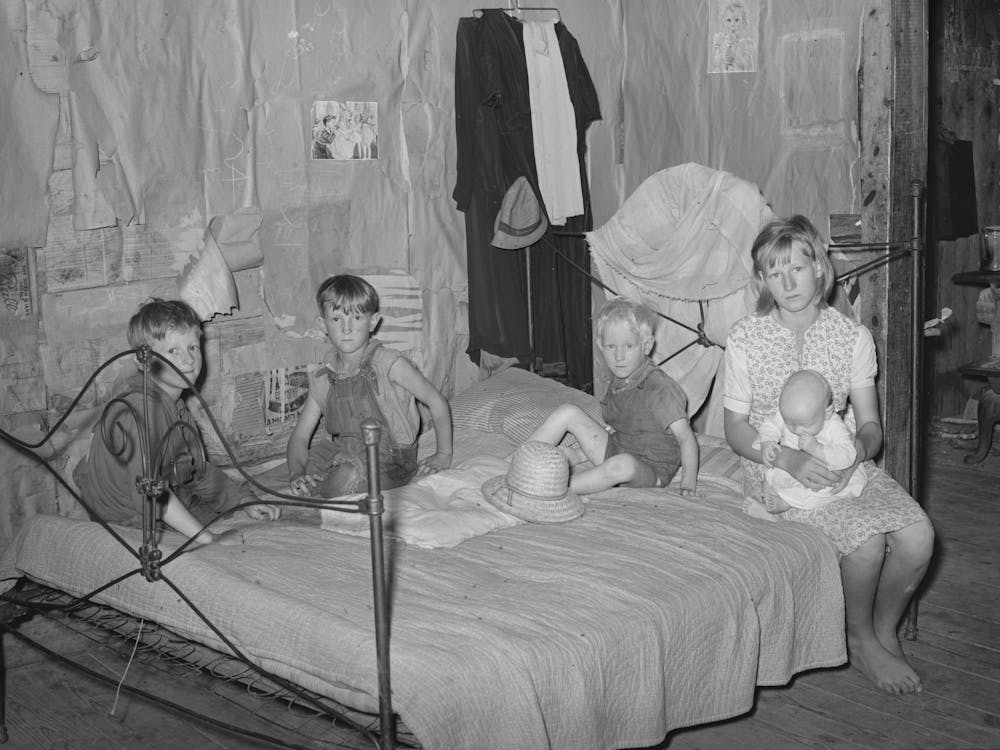Children Of Agricultural Day Laborer Living North Of Sallisaw, Oklahoma, Sequoyah County By Russell Lee