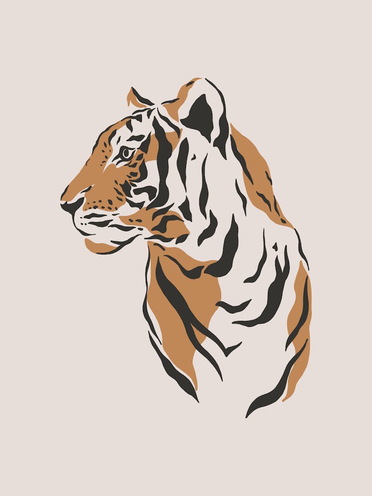 Tiger Neutral | Nursery Room Wall Art |