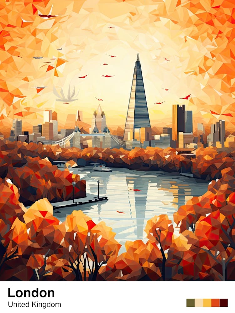 London View   Geometric Vector Illustration 1 Poster
