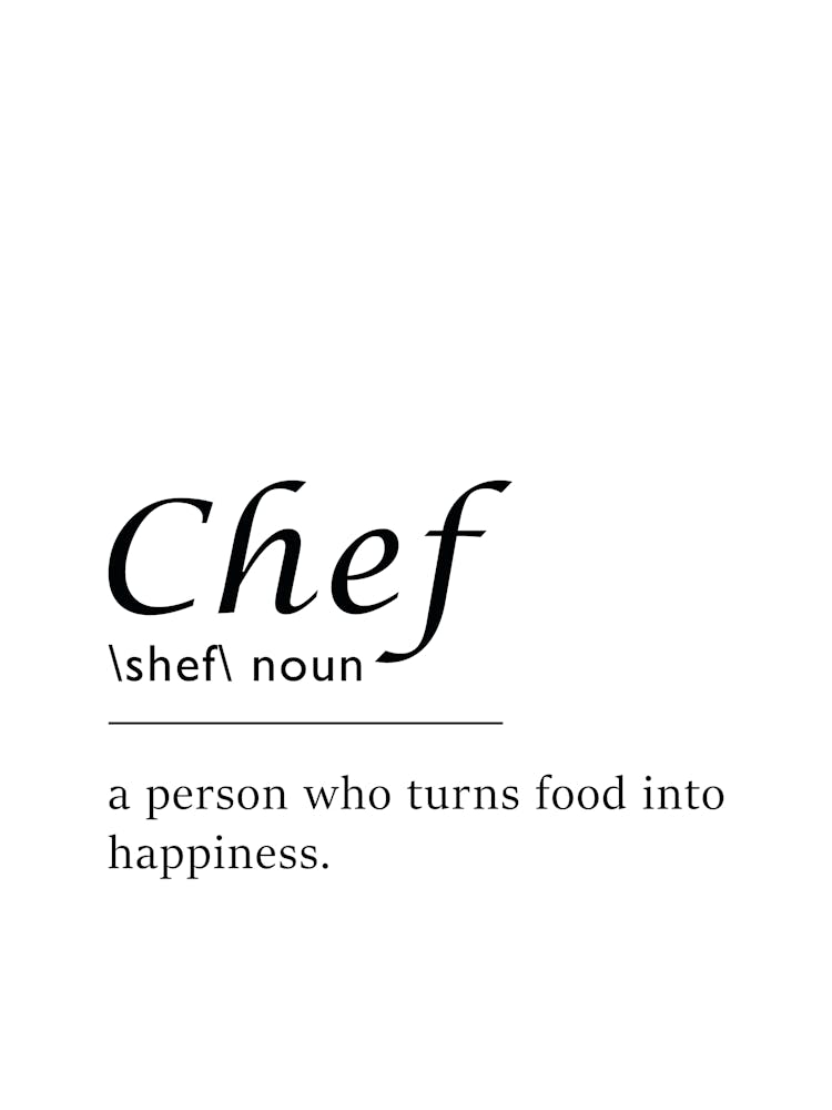 Chef Definition Poster - Dictionary