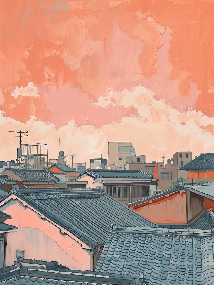 Tokyo Rooftops Morning Skyline 1