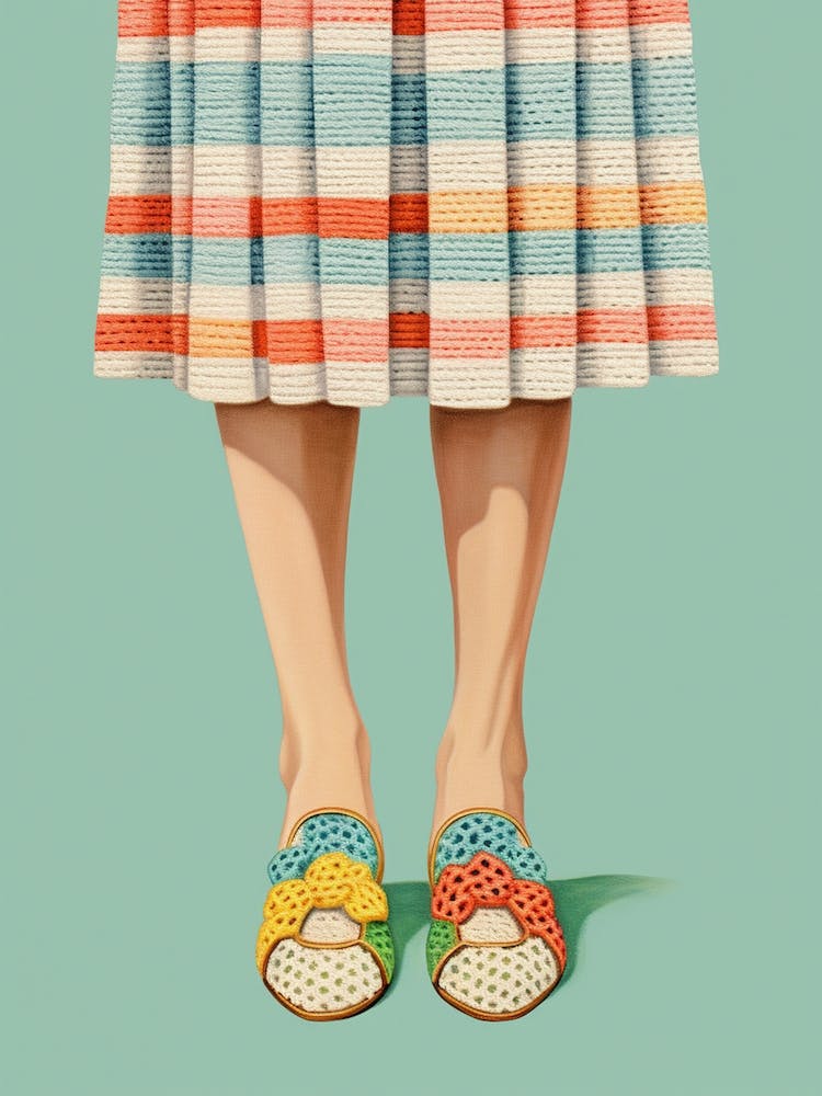 Crochet Shoes Vintage Illustration 2