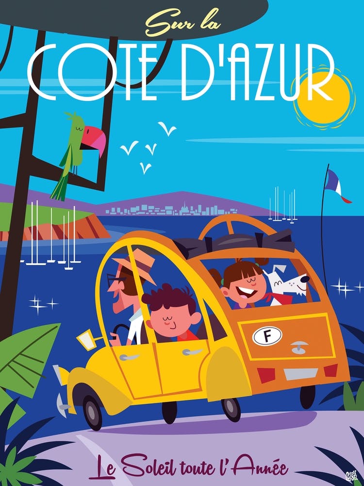 Cote D Azur Poster Blue