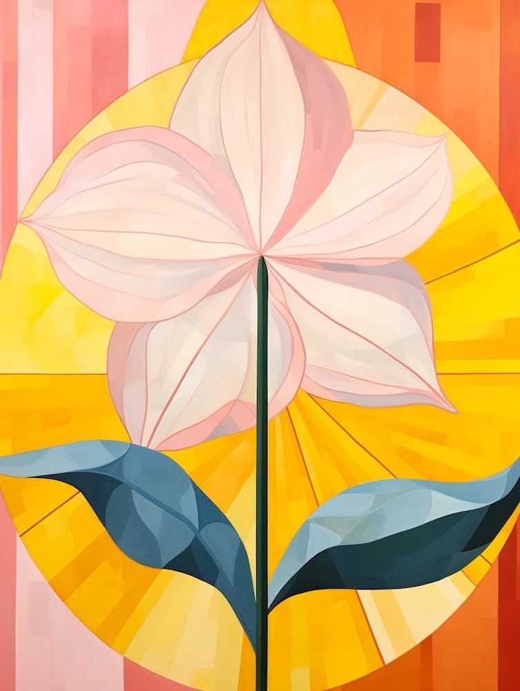 Daffodil 3 Hilma Af Klint Inspired Pastel Flower Painting