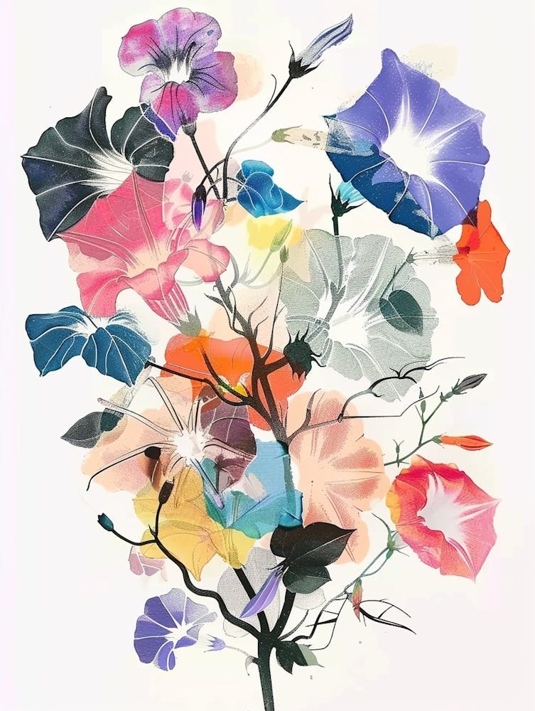 Prunkwinde 2 Collage Blumenstrauß