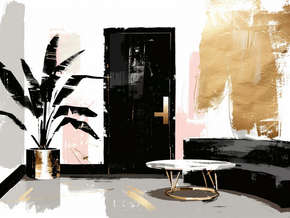 Black And Gold Living Room 2
