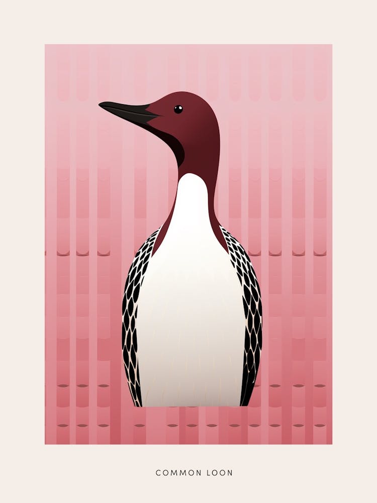 Minimalist Common Loon 1 Bird Poster