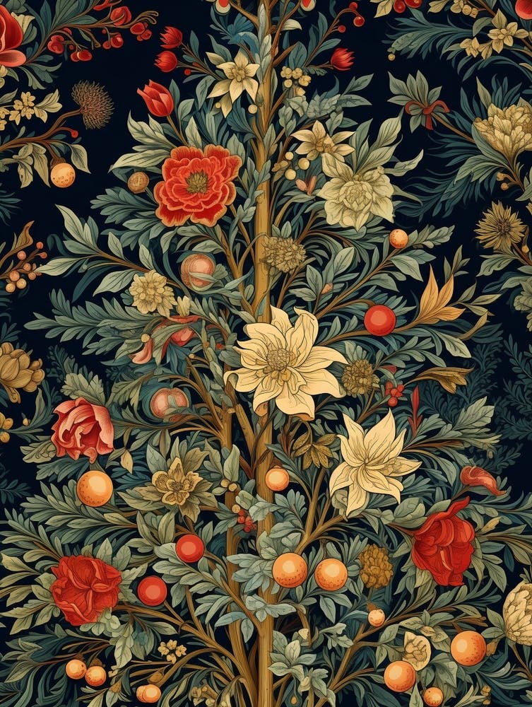 William Morris Style Christmas Tree 9