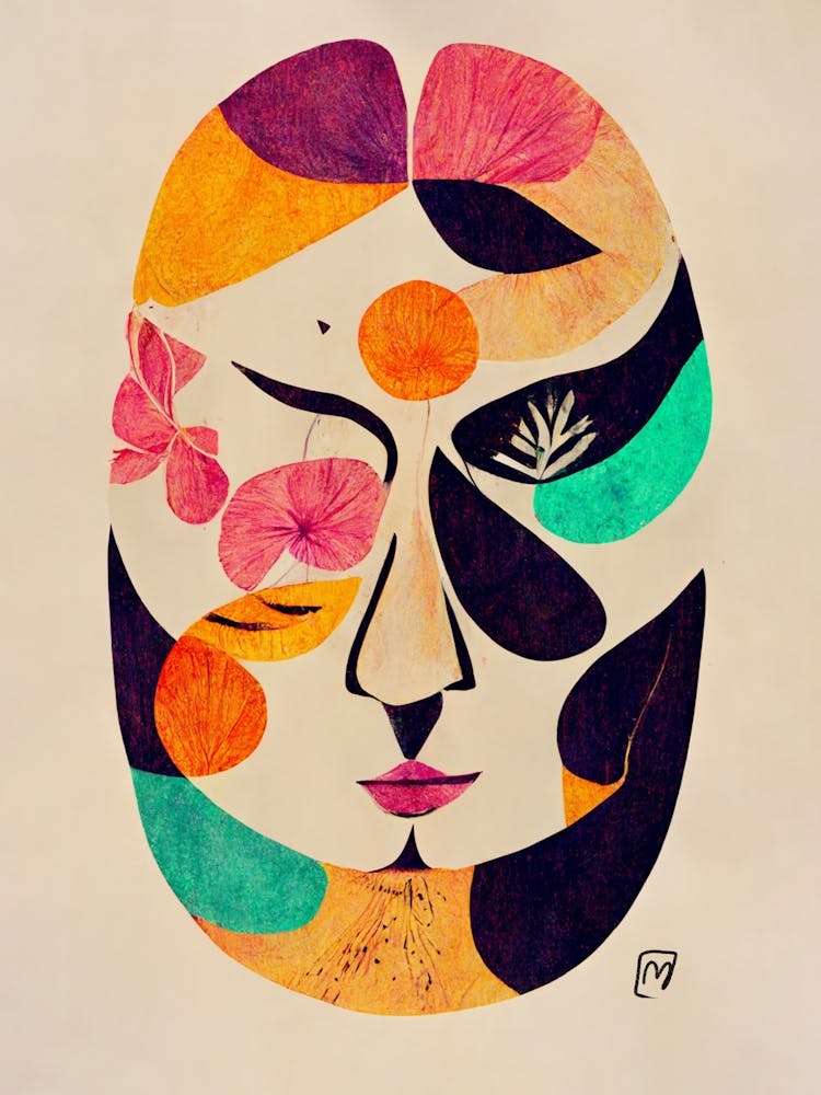 Abstract Floral Botanical Face 1