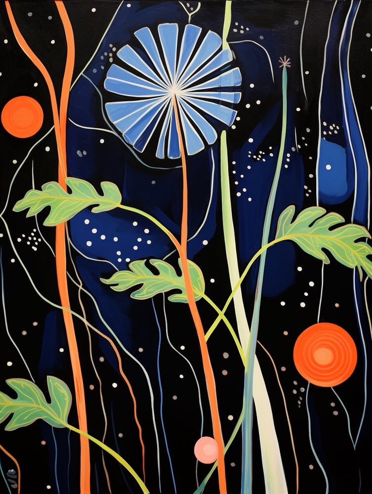 Agapanthus 2 Hilma Af Klint Inspired Flower Illustration