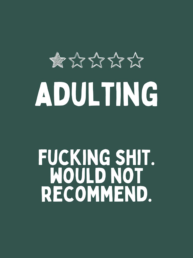 Adulting | White and Forest Green