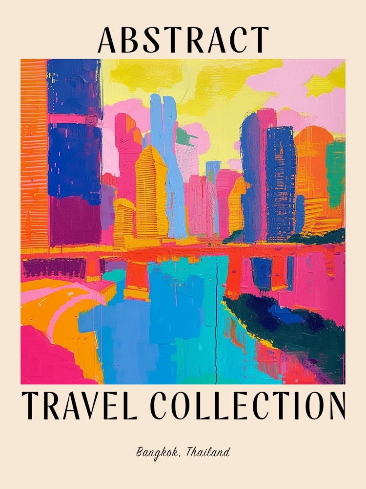 Abstrakte Reisekollektion Poster Bangkok Thailand 3