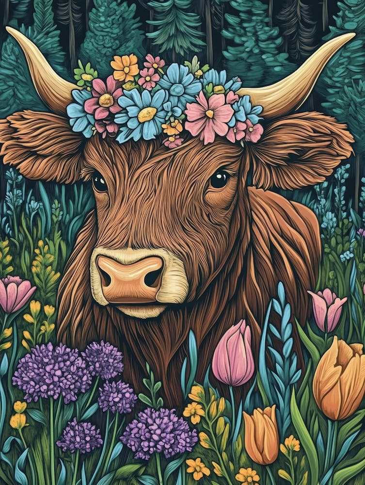 Cow In The Woods