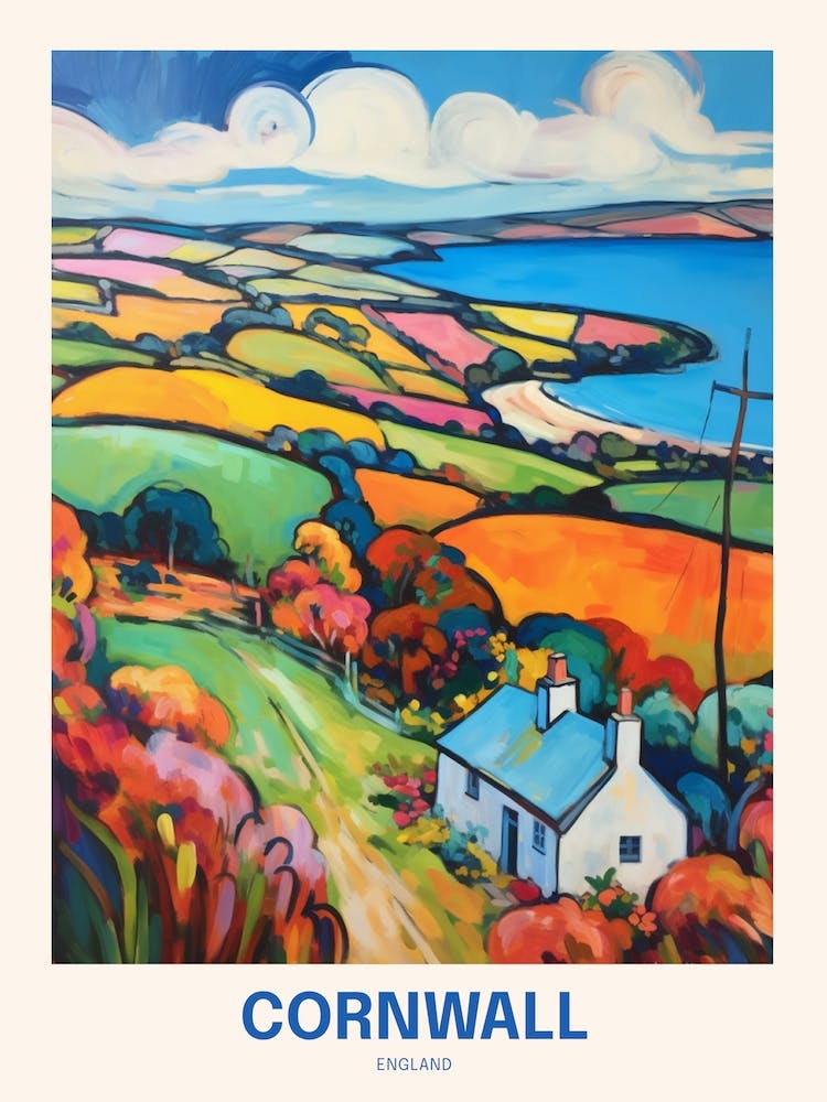 Cornwall England 6 Uk Travel Poster