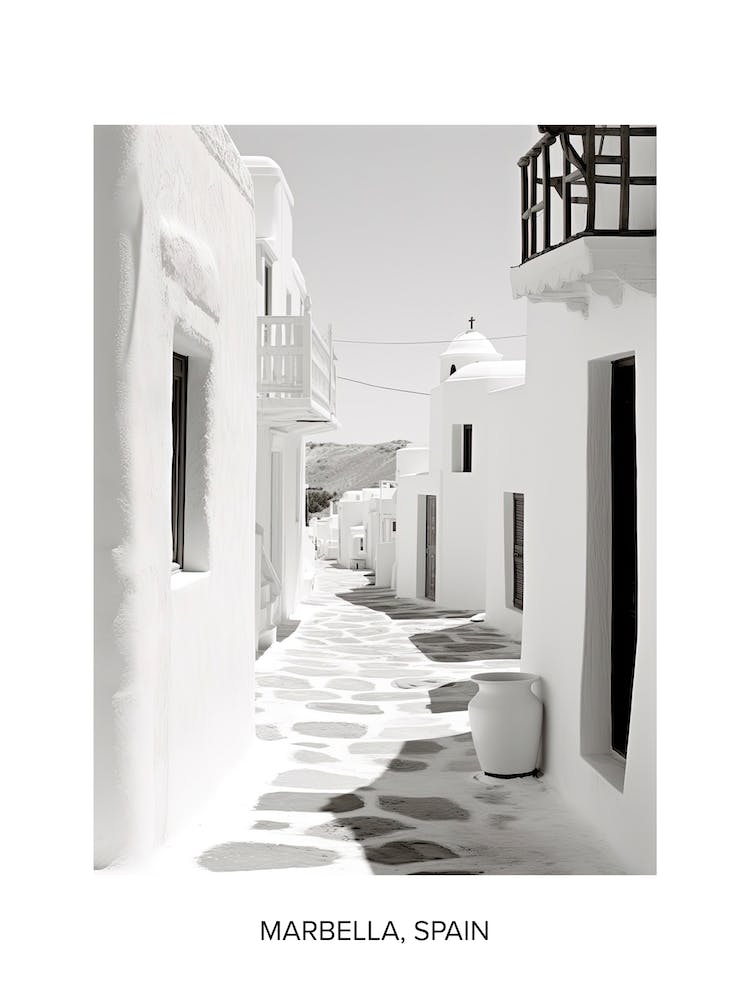 Poster Of Mykonos, Greece, Photography In Black And White 4