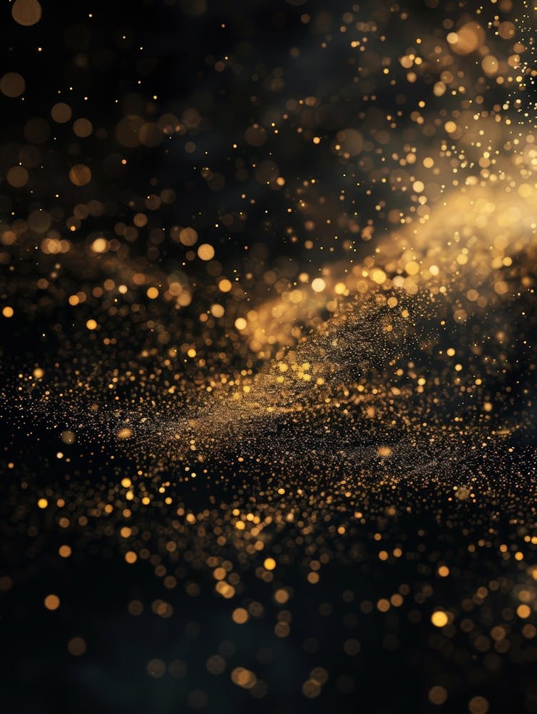 Goldene Glitzerpartikel auf Schwarzem Hintergrund 1