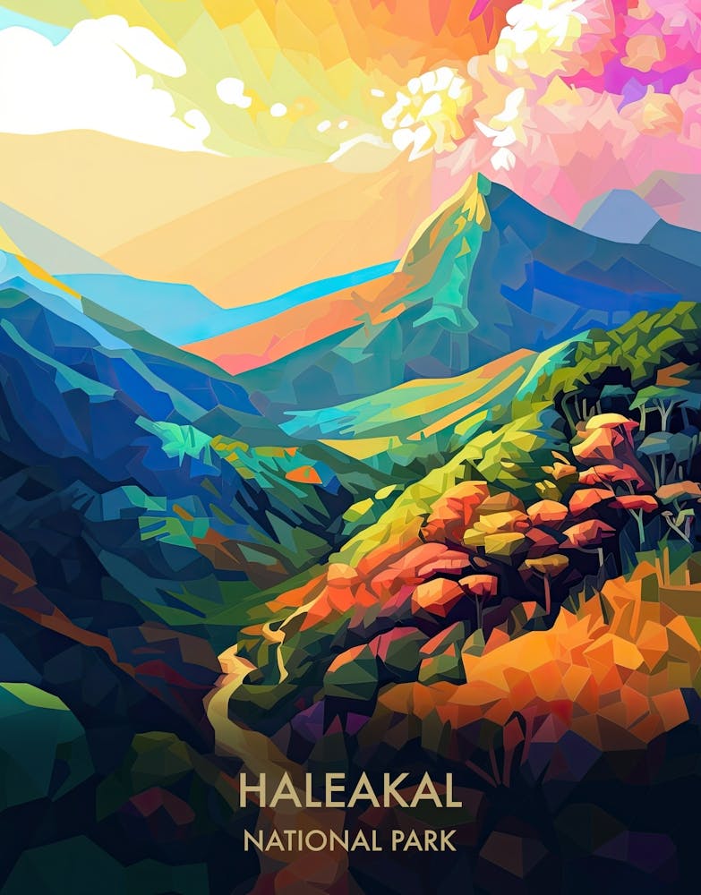 Haleakal National Park Reiseposter Illustrationsstil 2