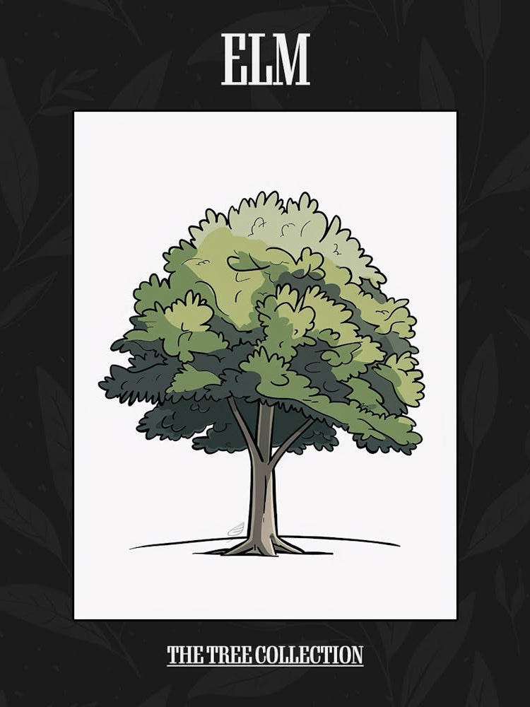 Elm Tree Pixel Illustration 2 Poster