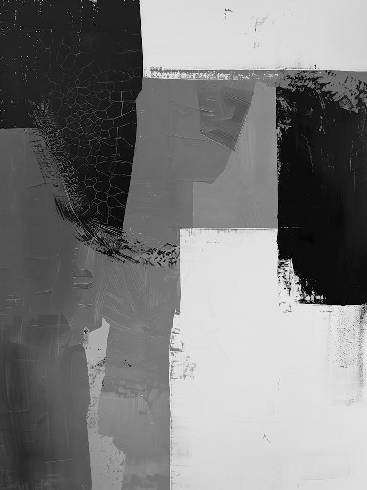 Abstract Black And White Painting 3