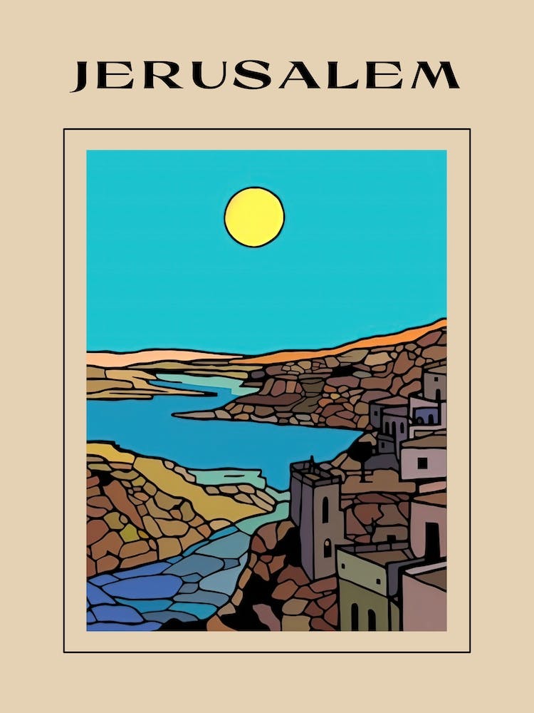 Minimal Design Style Of Jerusalem, Israel 4 Poster