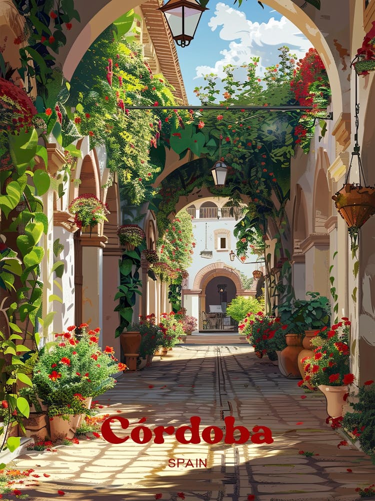 Cordoba Spain Vibrant Digital Travel Art