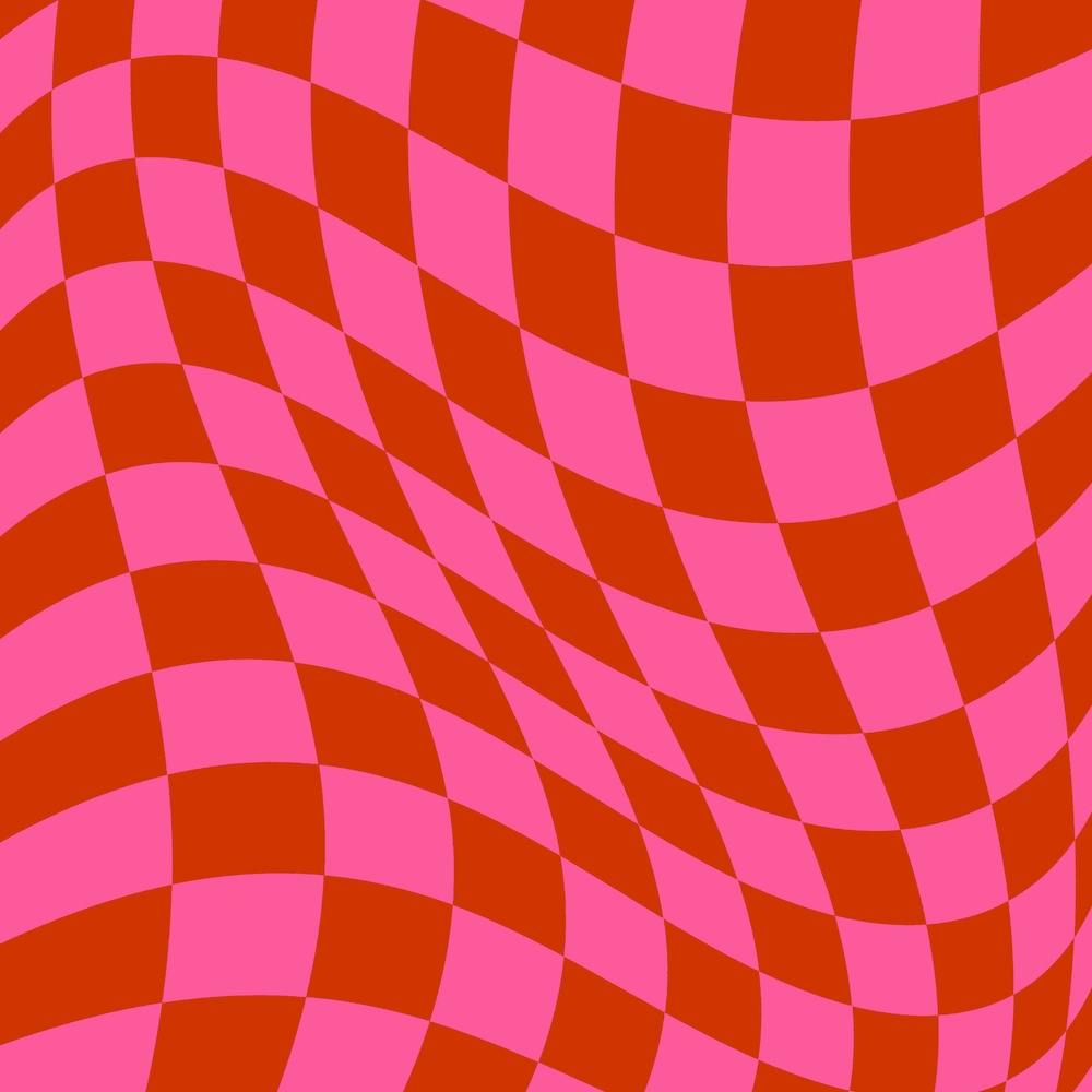 Warped Checker Pink Red Square