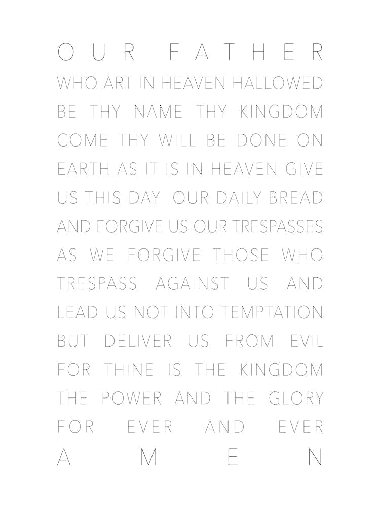 Our Father Who Art In Heaven White