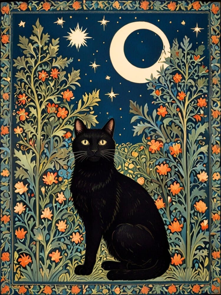 William Morris Black Cat In The Moonlight 29