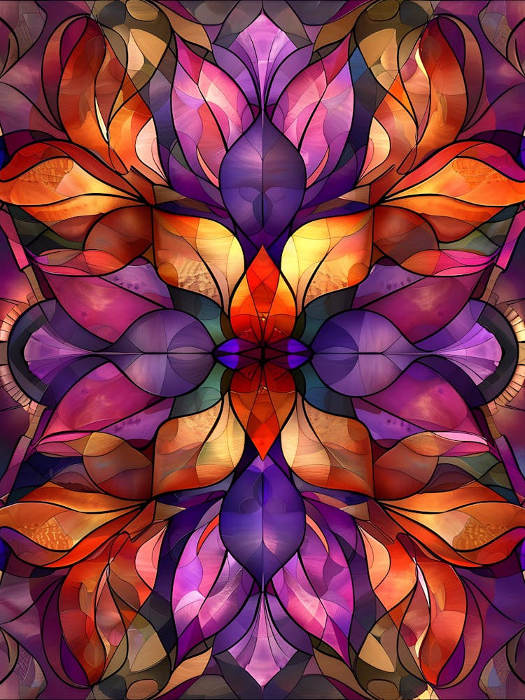 Colorful Stained Glass Flowers 23
