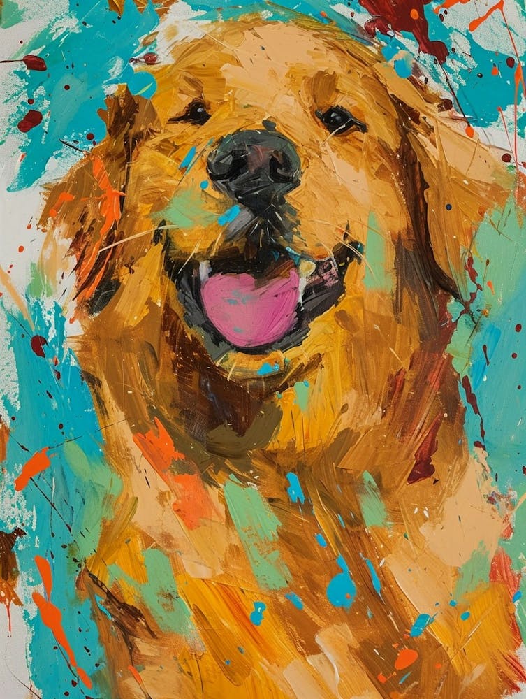 Golden Retriever Acrylic Painting 12