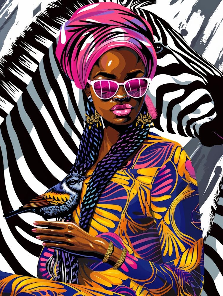African Woman With Zebra 2