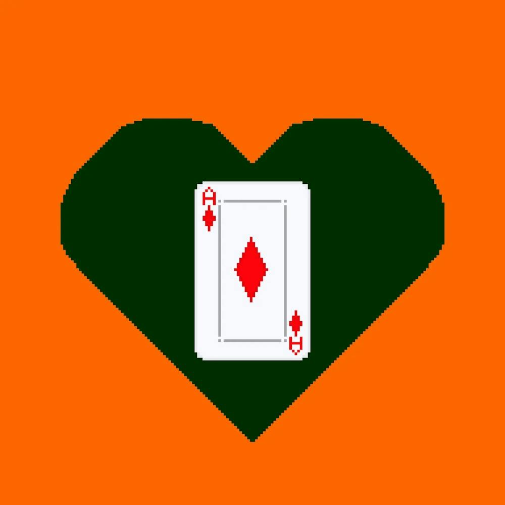Playing Cards In A Heart