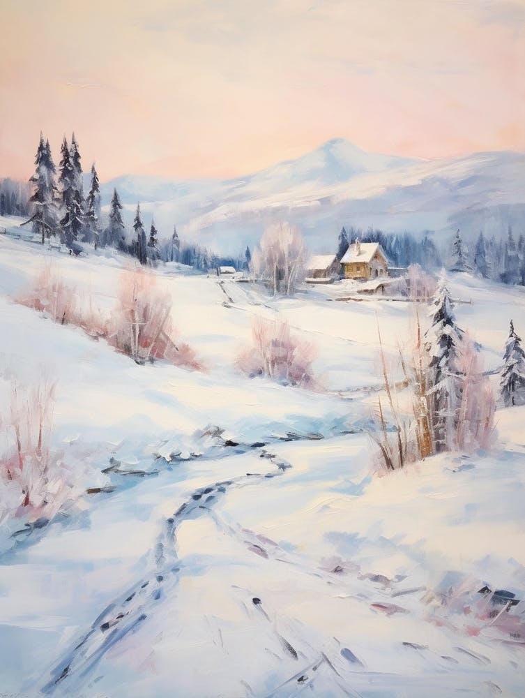 Dreamy Winter Painting Lech Austria 2
