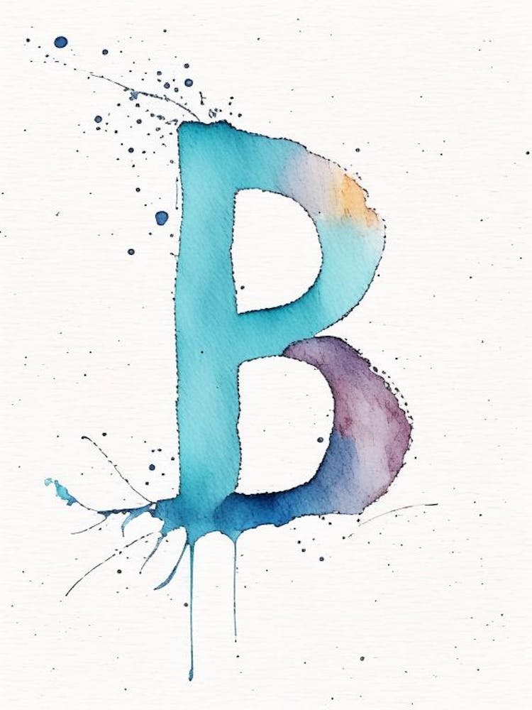 B, Lettre, Aquarelle Minimaliste Alphabet 4