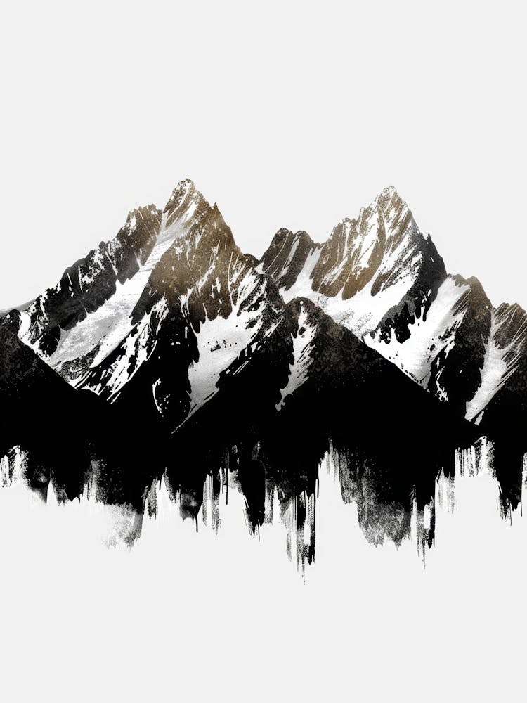 Mountain Range Watercolor Painting