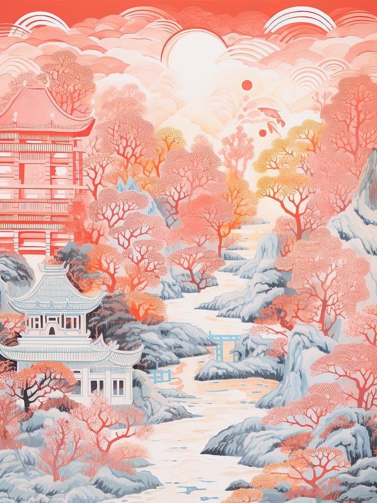Yuyuan Gardens Abstract Riso Style 4