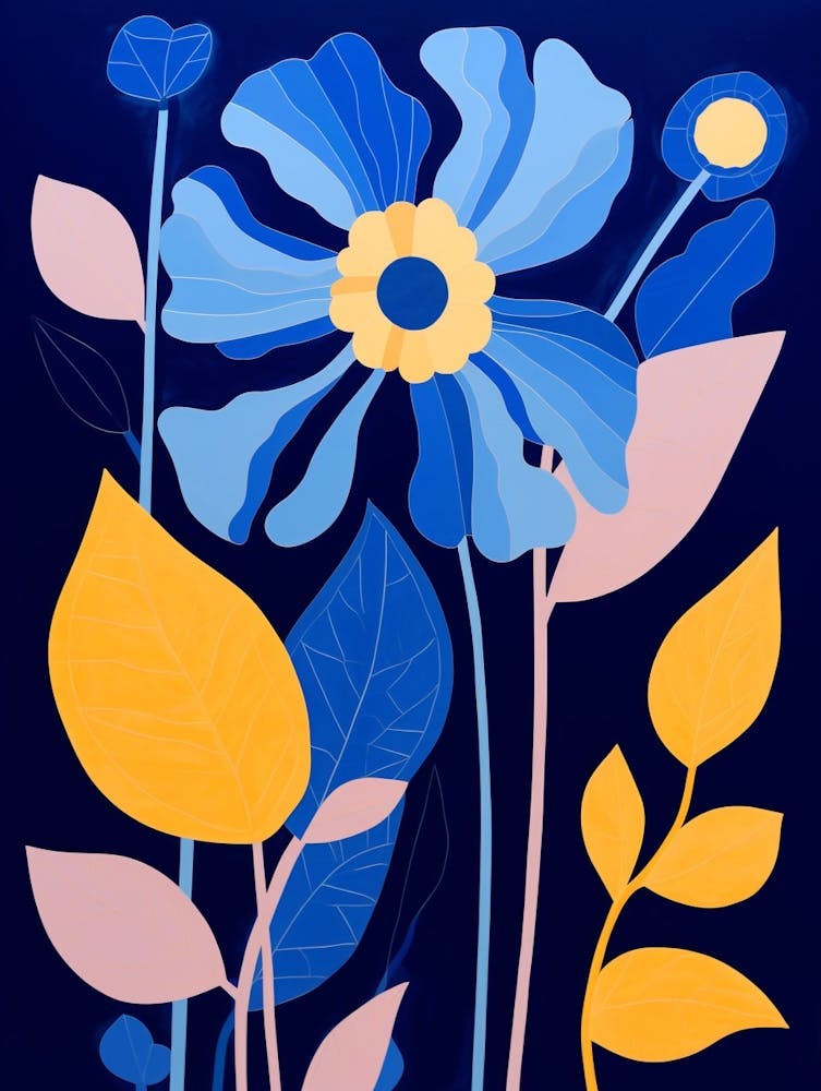 Blue Flower Illustration Daffodil 1