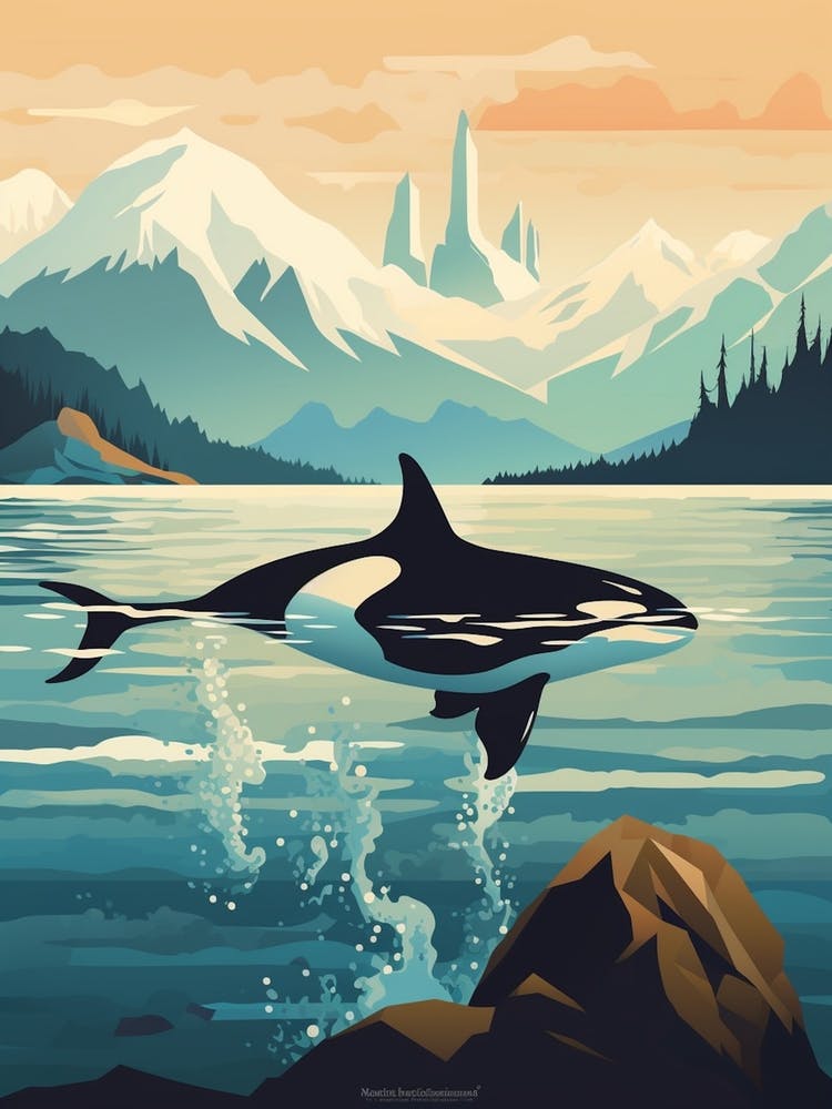 Icy Orca Whale In Ocean 2