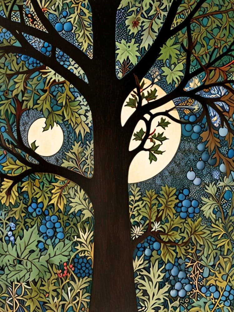 William Morris Moonlight Tree 1