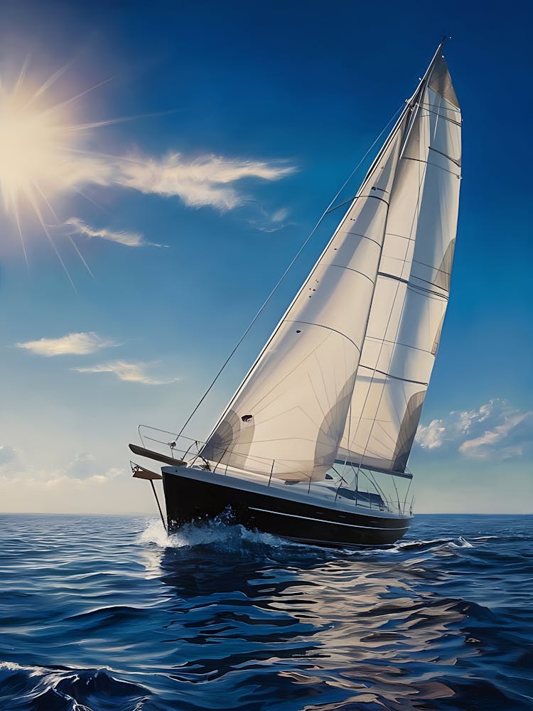 Sailboat Sailing In The Ocean
