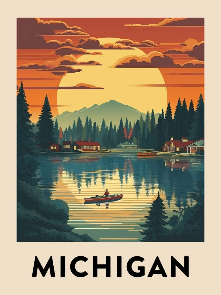 Vintage Travel Poster Michigan 2