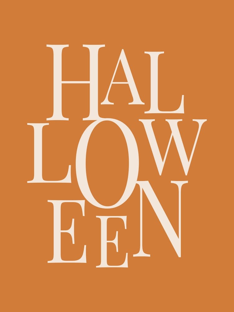 Modern Halloween Typography - White & Orange