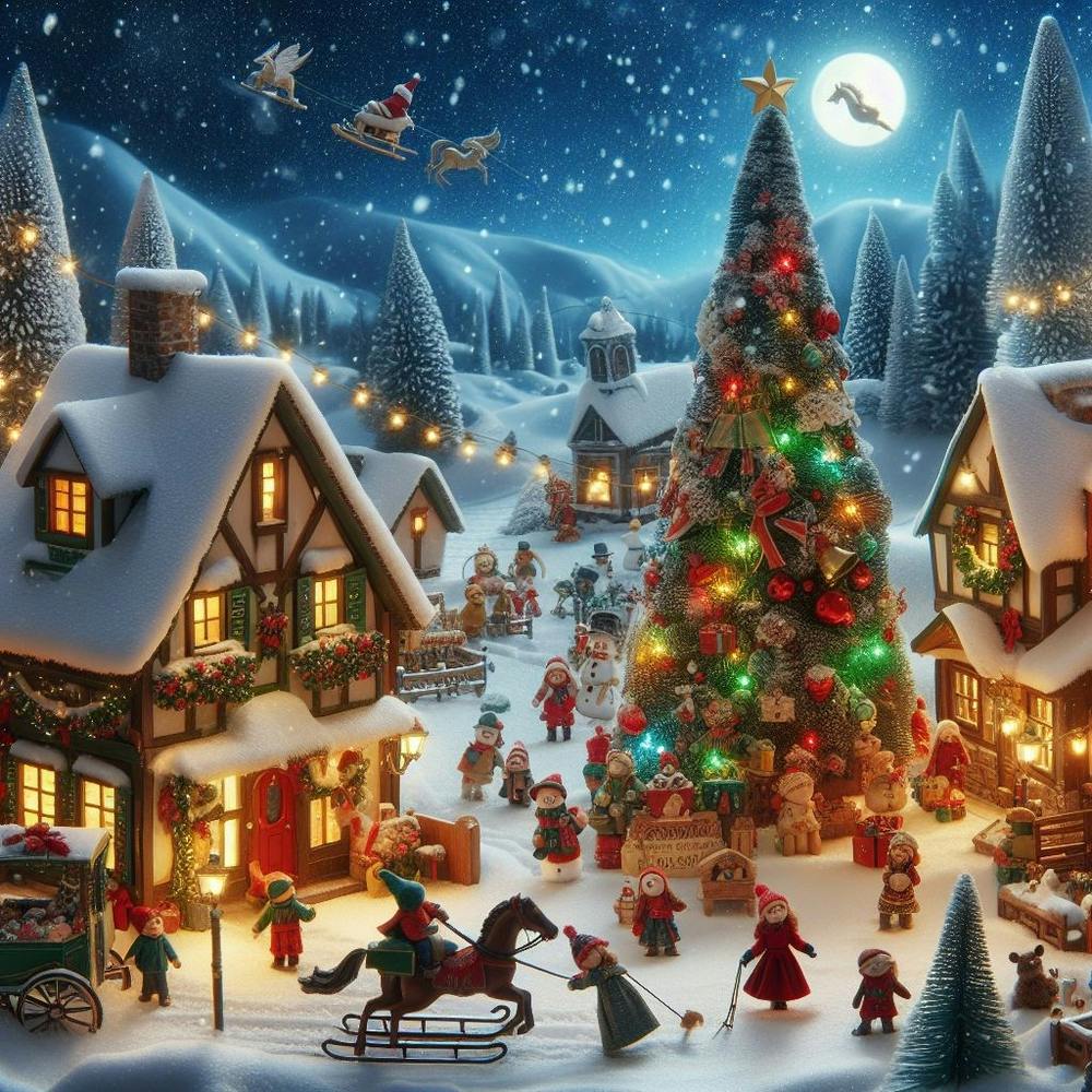 Un Village de Noël Douillet Sous les Lumières de Noël