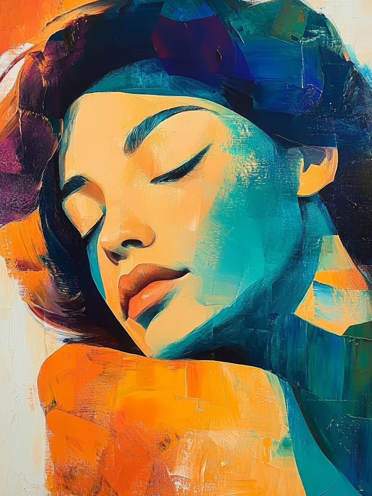 Sad Woman In A Peaceful Slumber