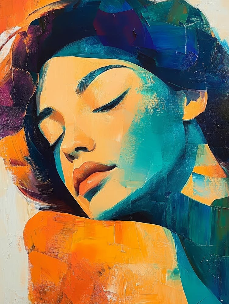 Sad Woman In A Peaceful Slumber