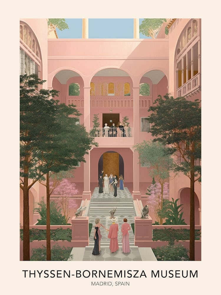 The Thyssen Bornemisza Museum Madrid Spain Travel Poster