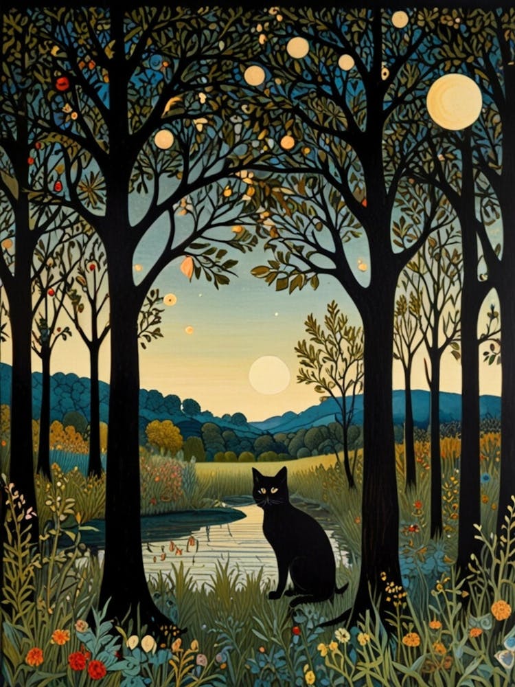 William Morris Cat In The Woods 9