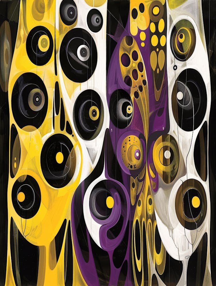 Yellow And Black Abstract Painting 4